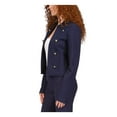 thumbnail image 3 of MICHAEL MICHAEL KORS Womens Navy Unlined Pocketed Button Detail Military Jacket M, 3 of 4