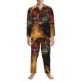 thumbnail image 3 of Salouo Colorful Bull Western Man Print Button-Front Long Sleeve Pajama Set for Men, Soft 2Pjs Men's Long Sleeve Sleepwear-XX-Large, 3 of 7