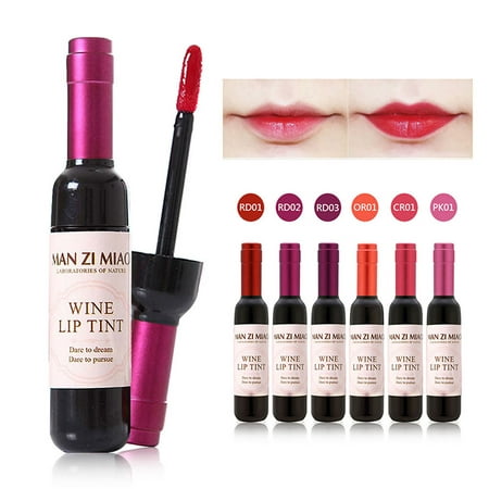 ZEDWELL New Bottle Of Red Wine Lipstick Waterproof Matte Lipstick Lip Gloss Liquid Lipstick Easy To Wear Non-stick