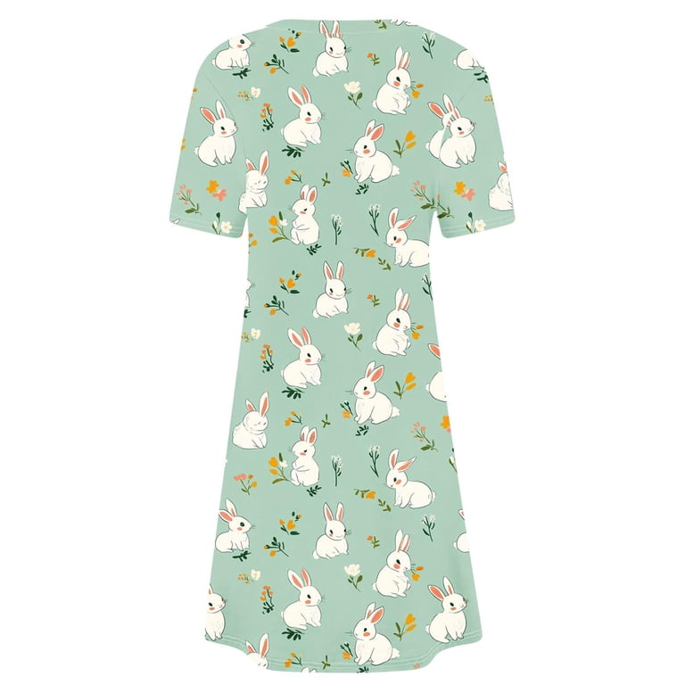 floral easter dress Plus Size Dresses for Women Print Short Sleeve Round Neck Casual Loose Fit best_sellers Size:XS/S-54” Manning Cartell Navy Lace Floral babydoll Midi Skirt