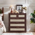 thumbnail image 3 of Leyaoyao 5 Drawer Dresser for Bedroom, Boho Wood Storage Cabinet with Embedded Handle, Adult Vertical Chest of Drawers for Living Room, Guest Room, 3 of 7