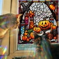 thumbnail image 6 of nvzhuang Halloween Window Clings Spooky Pumpkin Spider Web Window Stickers Bird Anti Collision Decals Holiday Decorations for Home, 6 of 8