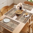 thumbnail image 5 of Brown Geometric Placemats Set of 6 Modern Ethnic Southwest Vintage Place Mats Indoor Wipeable Table Mats Washable Cloth Dining Table Placemats for Kitchen Holiday Party Home Decor 13x19 Inch, 5 of 9