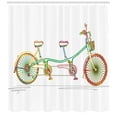 thumbnail image 3 of Ambesonne Multicolor Shower Curtain, Tandem Bike Design, 69"Wx84"L, Multicolor, 3 of 3