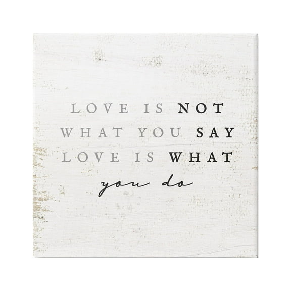 Stupell Industries Love Is What You Do Phrase Inspirational Painting Gallery Wrapped Canvas Print Wall Art, 17 x 17