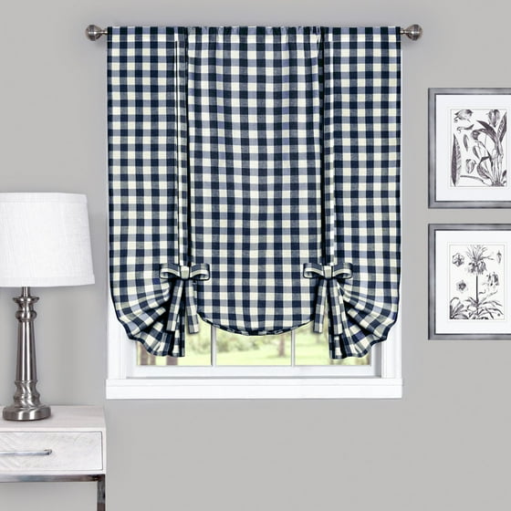 Achim Buffalo Check Window Curtain Tie Up Shade 42x63