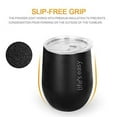 thumbnail image 2 of Life's Easy 12oz. Stainless Wine Glass Tumbler with Lid, 18/8 Stainless Steel Vacuum Insulated Cup Gift for Birthday Mother Wife Daughter Sister. Hot Coffee Cold Cocktails Drinks, Set of 1 (Black), 2 of 6