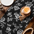 thumbnail image 4 of Vintage Rustic Floral Table Runner 120 Inches Long,Dining Table Runners Dresser Scarves,Spring Floral Botanical Black Kitchen Coffee Tablerunner for Tabletop Party Birthday Holiday Wedding 13"x120", 4 of 8