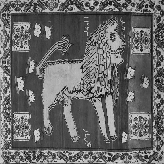 Ahgly Company Indoor Square Animal Gray Traditional Area Rugs, 8' Square