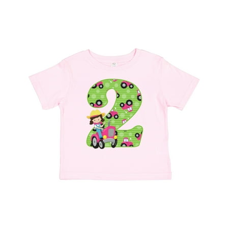 

Inktastic Tractor Girl 2nd Birthday Gift Toddler Toddler Girl T-Shirt