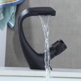 thumbnail image 3 of Hot And Cold Water Mixer Tap, Bathroom Sink Faucets, Black Faucet, Single Hole Crane, Deck Mounted Basin Faucet, Chrome Finish-Yvan, 3 of 4