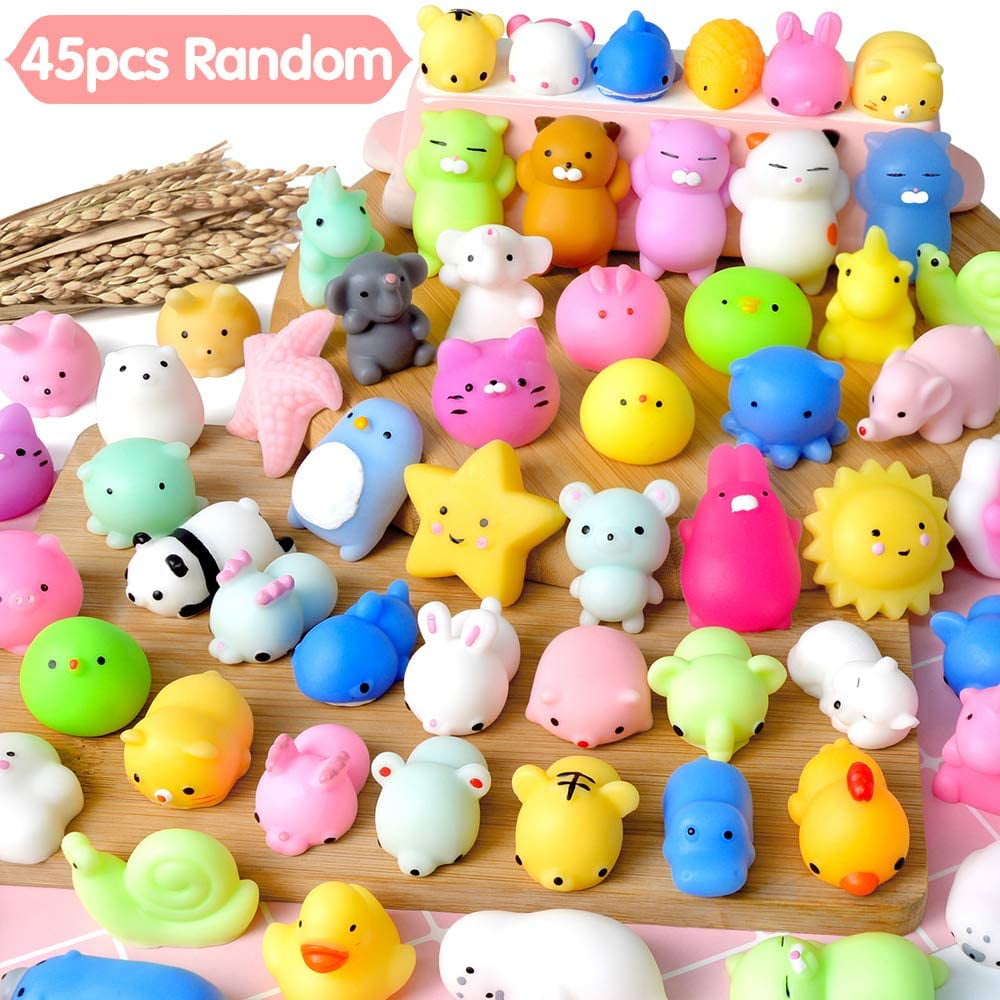 TOYIFY 45PCS Mochi Squishy Toys Mini Squishy Kawaii Animal Squishies Gifts for Boys Girls Party