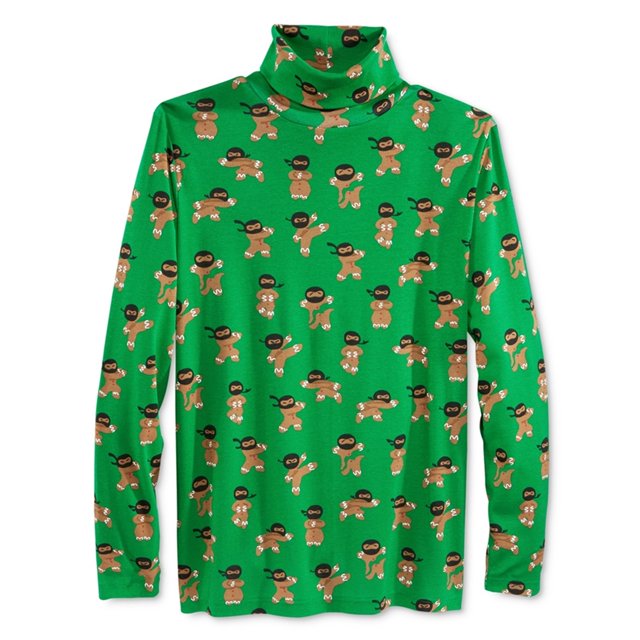 American Rag - Camiseta gráfica Ninja Gingerbread para hombre, verde, grande American Rag Camiseta gráfica