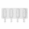 thumbnail image 1 of Ice Cream Mold Silicone 4 Slots Ice Cube Tray Heat-resistant Non-stick DIY Freezer Making Mould, 1 of 1
