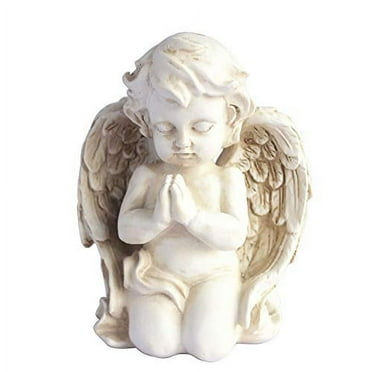 Kneeling Praying Cherub Statue Angel Statue Figurine Indoor Outdoor Home Garden Decoration Wings Angel Statue Sculpture Memorial Statue (Kneeling Praying Cherub)