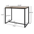 thumbnail image 3 of Christopher Knight Home Frieda Outdoor Modern Industrial Acacia Wood Bar Table, Teak Finish + Black, 3 of 5