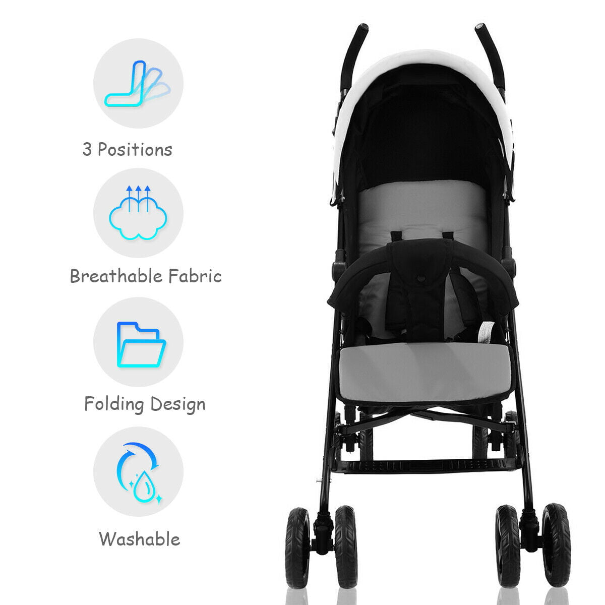 Foldable Baby Stroller Buggy Kids Jogger Travel Infant Pushchair Lightweight 