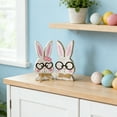 thumbnail image 4 of Easter Decorations Wooden Bunny Ornaments Easter Decorations Spring Decor Cute Bunny Figurines for Home Table Shelf Home Holiday Decoration Gift 7" 1pcs D, 4 of 6
