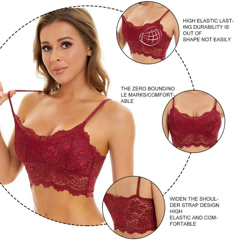  4 Pieces Womens Lace Cami Stretch Lace Half Cami Breathable Lace  Bralette Top For Women Girls