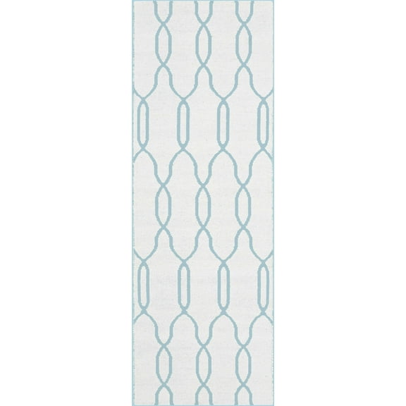 BoutiqueRugs Franklintown Transitional Runner Rug - Cream, Aqua - 2'6" x 8' Runner