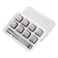 thumbnail image 1 of Cubos de hielo de acero inoxidable para enfriar, cubos de whisky en caja de almacenamiento, rocas para bebidas, rocas para whisky para café, cerveza, 8 Plata con Clip, 1 of 8