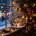 thumbnail image 4 of Christmas Ornament, Glowing Christmas Diorama Ornament, 3.1" Miniature Christmas Scene in Clear Plastic Ball with Warm Led Lights, Hanging Holidays Festive Decor for Tree Home Party, 4 of 6