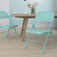 thumbnail image 2 of Flash Furniture HERCULES COLORBURST Series Tantalizing Teal Triple Braced & Double Hinged Metal Folding Chair, 2 of 12