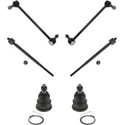 Detroit Axle - Front Lower Ball Joints + Inner Tie Rods + Sway Bars Replacement for 2008-2010 Town & Country, Dodge Grand Caravan - 6pc Set