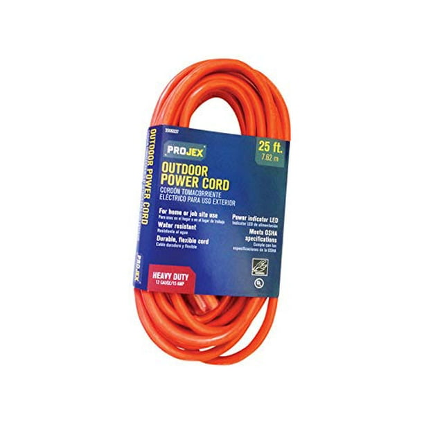Cable de extensión de alimentación para exteriores PROJEX de 7,6 m, muy resistente