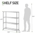 thumbnail image 5 of Ktaxon 4-Tier Metal Shelving Unit, Adjustable Shelf Organizer for Garage Kitchen, Storage Rack Capacity for 1100 lbs, 36"W x 14"D x 47"H, Chrome Bright Silver, 5 of 21