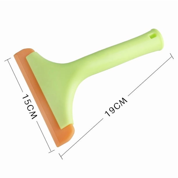 Escurridor de silicona superflexible, hoja de agua automática, limpiaparabrisas de agua, escurridor de ducha, hoja de 5,9 pulgadas y mango largo de 7,5 pulgadas, para parabrisas de coche, ve