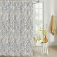 thumbnail image 4 of Fabric Shower Curtain, Vintage Blue Flowers Plants Bathroom Curtain with 12 Hooks Waterproof No Bad Odor Machine Washable Bath Curtains for Bathroom, Spa Room, 72"x72", 4 of 6