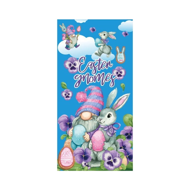 CaiYueKe Easter Door Cover Decoration Outdoor Party Decor Spring Holiday Door Curtain Bunny Rabbit Egg Festive Atmosphere Photography Backdrop Vertical Horizontal Hanging Decorations