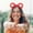 Red, variant on Women Winter Thick Stuffed Headband Round Bear Ears Makeup Hair Cartoon Shaped for Party