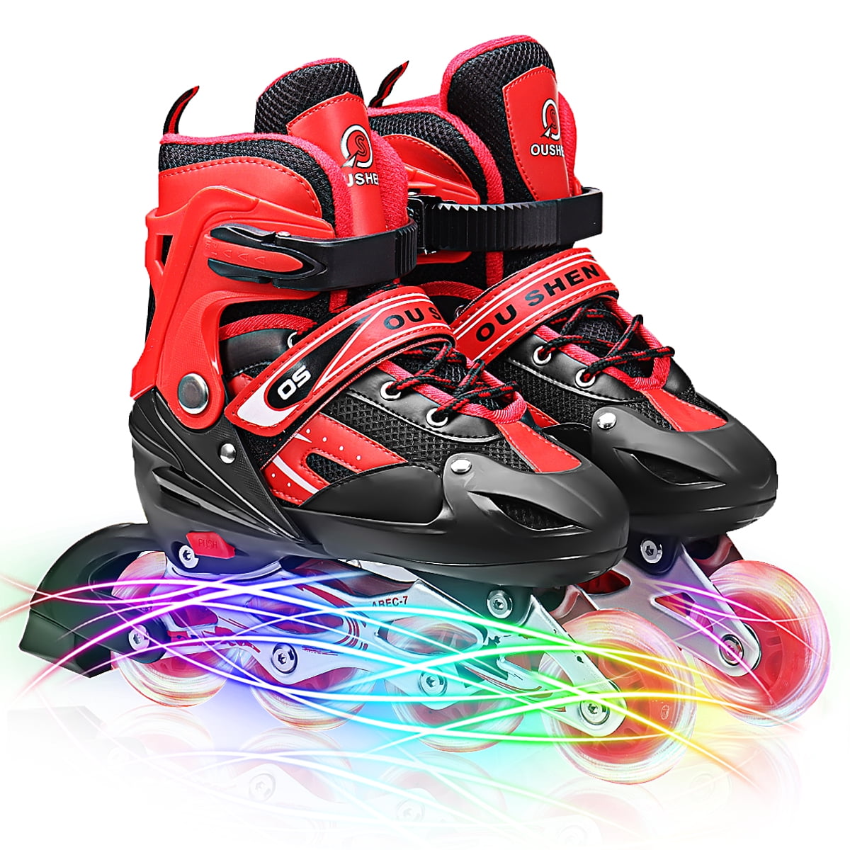 Adjustable Inline Skates with Light up Wheels Beginner Skates Roller Skates for Kids Boys and Young Adults Outdoor Rollerskates for Beginners & Advanced