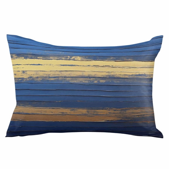 Navy Blue Yellow Throw Pillow Cover 20 x 30 Inch Decorative Pillow Cover Modern Abstract Striped Art Lumbar Pillowcase Seasonal Rectangle Cushion Case for Couch Sofa Bed Living Room
