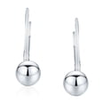 thumbnail image 2 of Bling Jewelry Womens Basic Round Bead Ball Drop Earrings Silver 6MM Leverback, 2 of 6