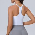 thumbnail image 4 of vigerkar Women Racerback Sports Bra Padded Yoga Tank Tops Sleeveless Fitness Workout Crop Tops 2025 White, M, 4 of 9