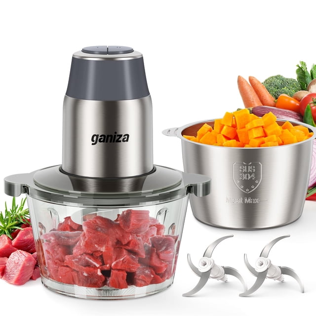 Procesador de alimentos Ganiza Electric Picadora de 8 tazas con picadora de carne