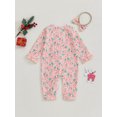thumbnail image 6 of Michellecmm  Girls Christmas Jumpsuit Christmas Elements Print Romper with Headband, 6 of 9