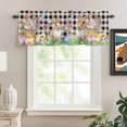 thumbnail image 2 of Easter Bunny Rod Pocket Curtain Valance, Spring Easter Eggs Floral Black White Check Farmhouse Window Valance for Living Room, Bedroom, Kitchen 54"W x 18"L, 2 of 9