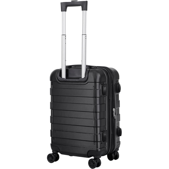 WENKE Hardside Expandable Spinner Luggage Suitcase Lightweight Travel Luggage with Double Spinner Wheels, Carry-On 21 Inch (Black)