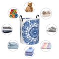 thumbnail image 4 of Daiia Blue Watercolor Round Laundry Basket with Handles Thickened Waterproof Circular hamper,Dirty Clothes Storage Basket for Bedroom,Bathroom,College Dorm-, 4 of 6