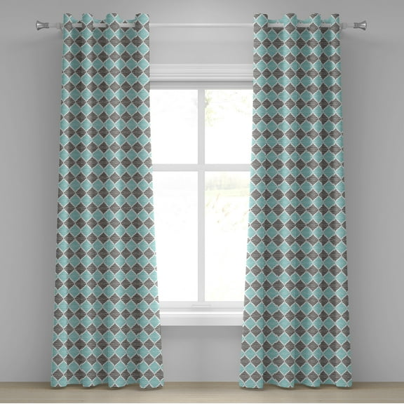 Ambesonne Stripes Grommet Curtain, Vintage Line Design, 50" x 120", Pale Blue and Black