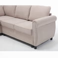 thumbnail image 3 of Modern L-Shaped Sleeper Sofa 104'' in Beige with Solid Wood Frame, 3 of 21