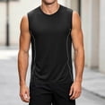 thumbnail image 6 of TKKCS Mens Mesh Athletic Tank Tops- Crew Neck Workout Sleeveless Gym Quick Dry Breathable Active Tank Top Black Size 3XL, 6 of 8