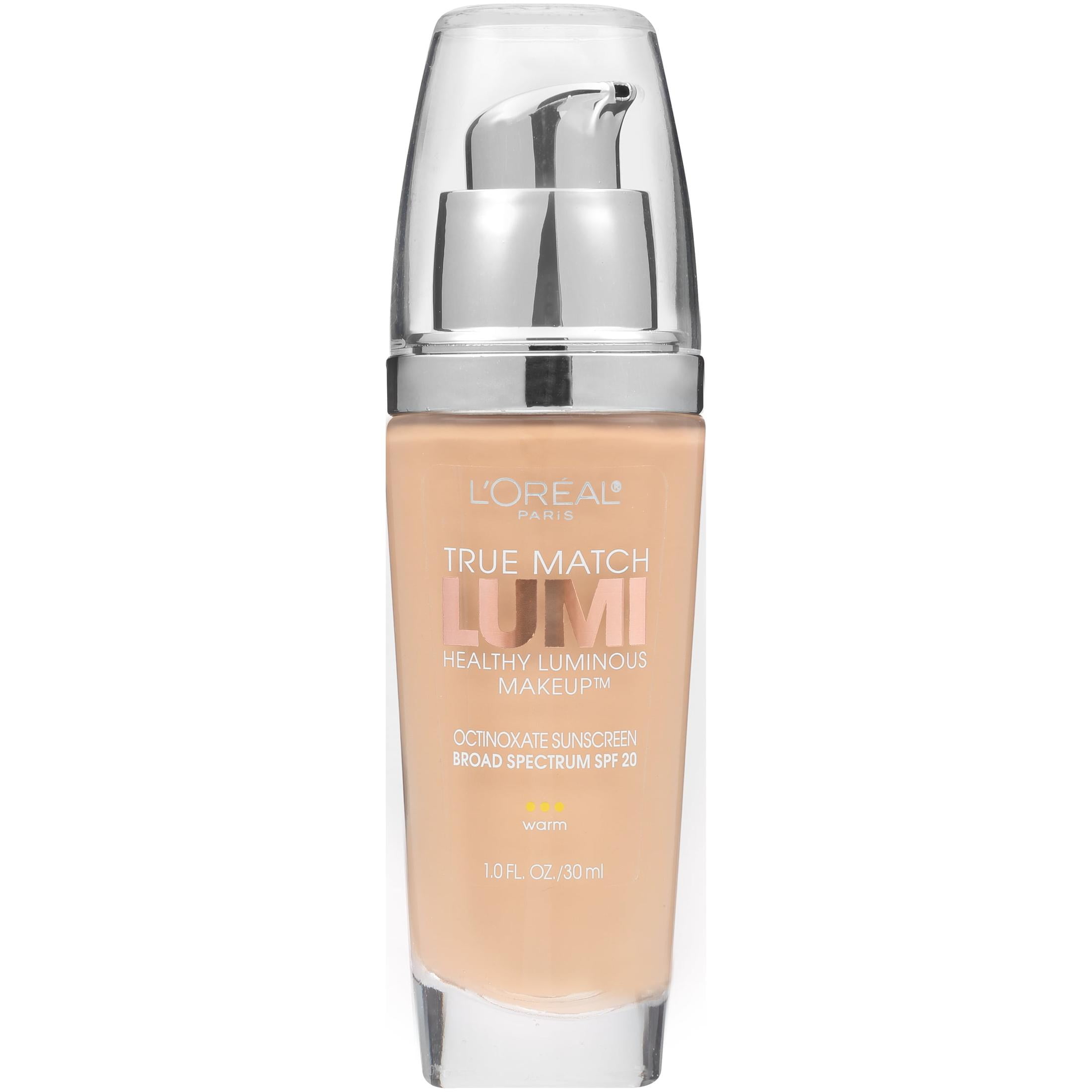 (2 pack) L'Oreal Paris True Match Lumi SPF 20 Liquid Foundation Makeup, W5 Sand Beige, 1 fl oz