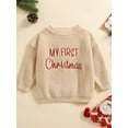 thumbnail image 4 of Rdhnmea Newborn Baby Girl Boy Christmas Knit Sweater My First Christmas Embroidery Long Sleeve Round Neck Fall Winter Knitted Sweatshirt Xmas Outfit, 4 of 9
