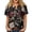 Black, variant on JULMCOMO Cotton Linen T Shirts for Women Floral Print Short Sleeve Casual Henley Shirts Baggy Comfy Summer Tops with Chest Pocket Green M