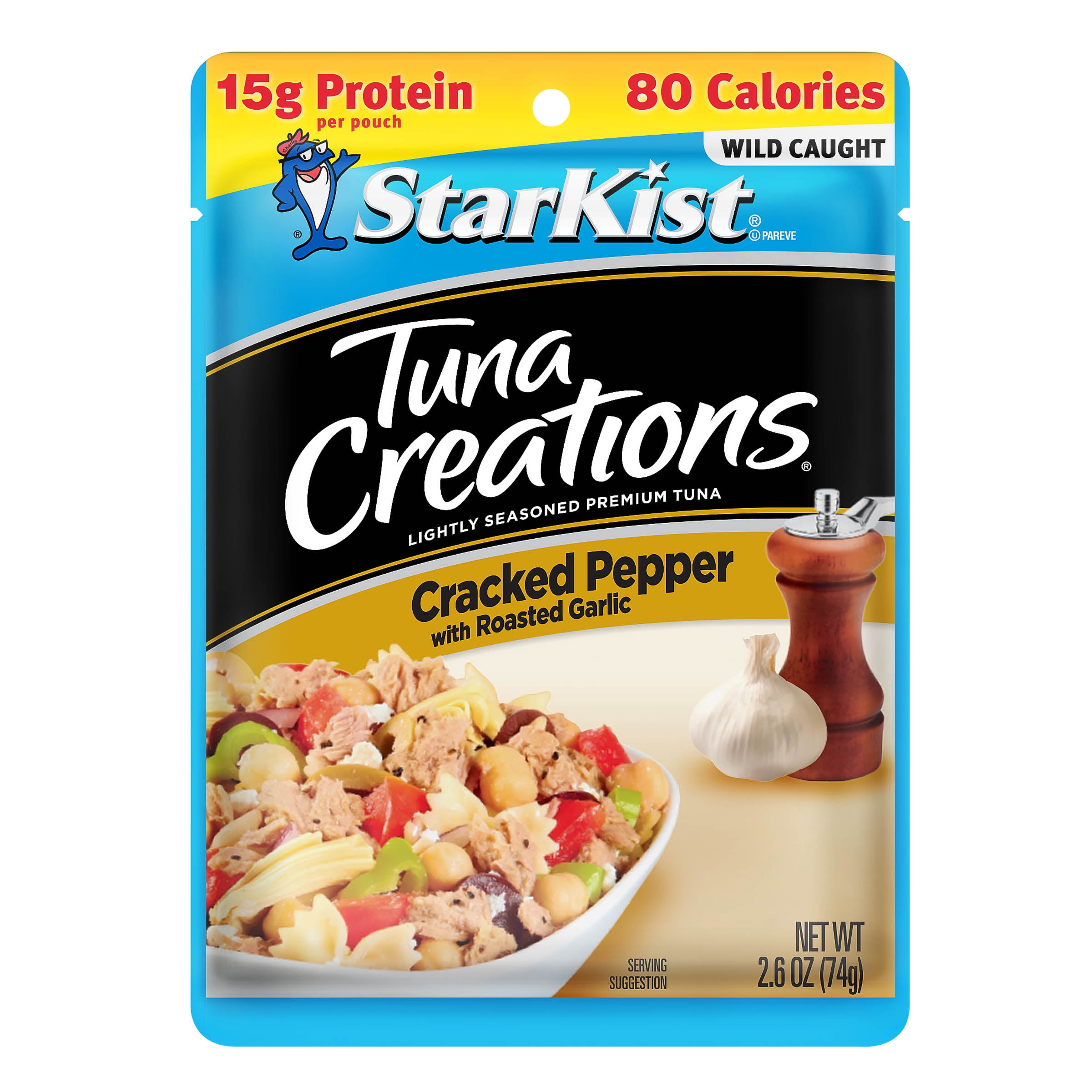 (24 pack) Starkist Tuna Creations Cracked Pepper with Roasted Garlic, 2.6 oz Pouch